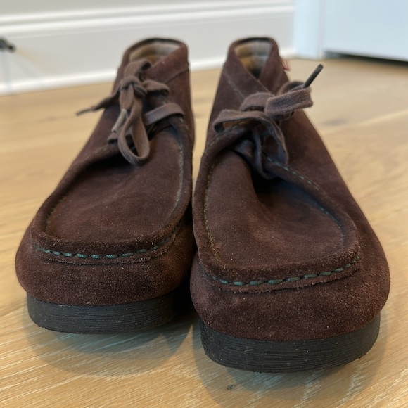 Clark’s Wallabees Chukka Boots Men’s size 12 Dark Brown Suede Boots Tie Leather - Picture 7 of 9